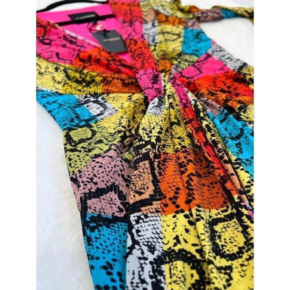 Le Superbe Baller Snake Print Long Sleeve Dress, Size S Multi Color NWT w/Flaw - Picture 10 of 12